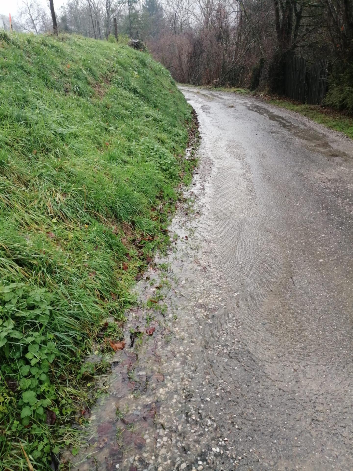 Le long de la rivière avant enrochement